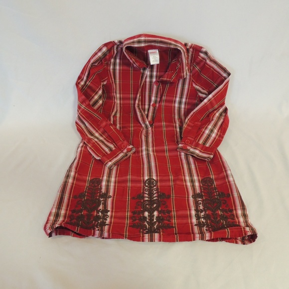 Gymboree Girls size 5 dress Red Plaid Embroidered - Picture 1 of 3